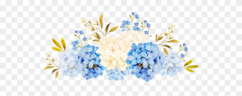 Blue Watercolor Flowers Transparent