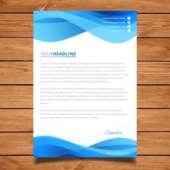 Blue wavy brochure design template Blue wavy brochure design template