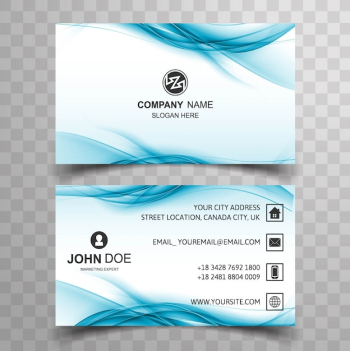 Blue wavy business card Blue wavy business card