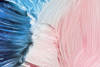 Blue, White, and Pink Abstract Painting