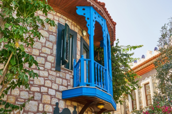 Blue Wooden Balcony Blue Wooden Balcony