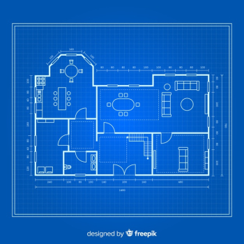 Blueprint of a house top view Free Vector Blueprint of a house top view Free Vector
