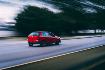 Blurry Vision of a Red Vehicle Blurry Vision of a Red Vehicle