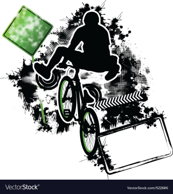 Bmx cyclist template vector image