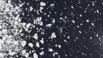 Boat In Icy Ocean