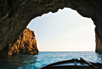 boat inside of water cave boat inside of water cave