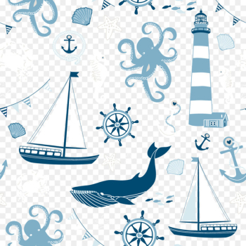 Boat Ship Maritime transport Anchor Sea - Sailing boat fish Shading 