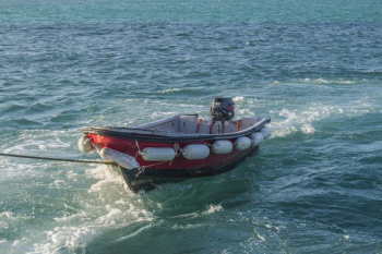 Boat Towed In Water Boat Towed In Water