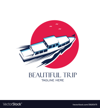 boat vacation logo design boat vacation logo design