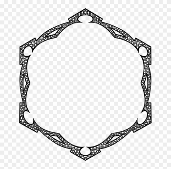 Body Jewellery Chain Ornament Black And White - Frame Hexagon