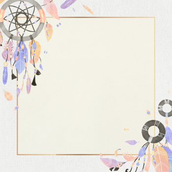 Bohemian dream catcher frame psd watercolor Bohemian dream catcher frame psd watercolor