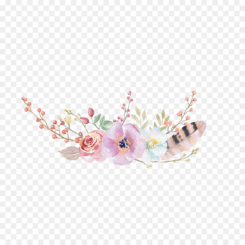 Boho-chic Flower Watercolor painting Stock photography Floral design - Hand-painted flowers 