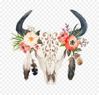 Boho-chic Watercolor painting Work of art Design - cartoon antelope 