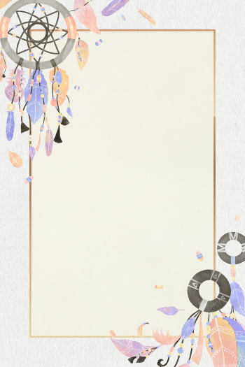 Boho dream catcher frame psd pastel watercolor Boho dream catcher frame psd pastel watercolor
