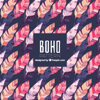 Boho pattern with watercolor feathers Boho pattern with watercolor feathers