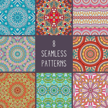 Boho style patterns collection Free Vector Boho style patterns collection Free Vector