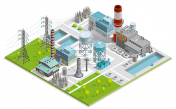 Boiler factory illustration Boiler factory illustration