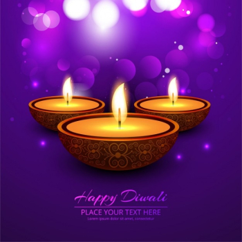 Bokeh bright purple background of happy diwali
