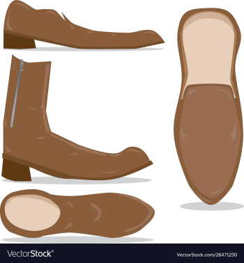 Bold brown men shoes set vector image Bold brown men shoes set vector image