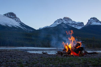 bonfire near mountain bonfire near mountain