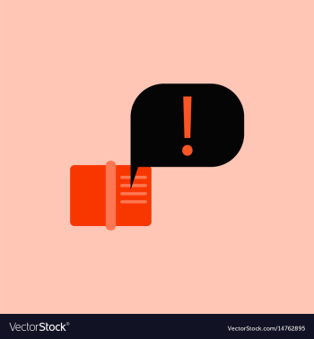 Book and explanation mark in talk cloud vector image Book and explanation mark in talk cloud vector image