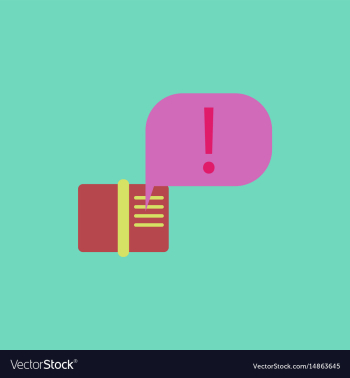 Book and explanation mark in talk cloud vector image Book and explanation mark in talk cloud vector image