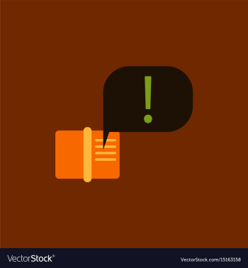 Book and explanation mark in talk cloud vector image Book and explanation mark in talk cloud vector image