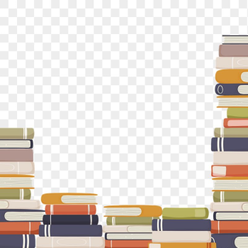 Book stack png border, cute | Free PNG - rawpixel