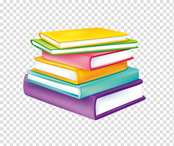 Books illustration, Watercolor Landscape Book Drawing, Color cartoon books stacked together transparent background PNG clipart