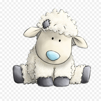 Border Leicester Paper Blue Sticker Friendship - little sheep 
