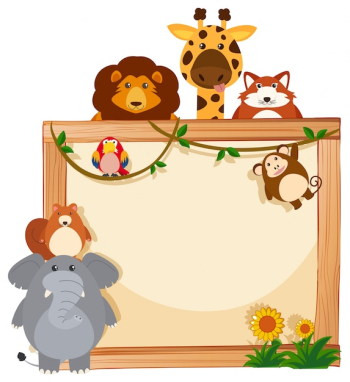 Border template with cute animals Border template with cute animals