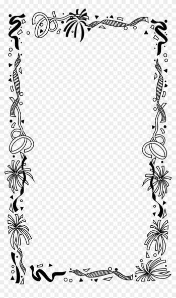 Borders And Frames Picture Frames Drawing Clip Art - Black And White Birthday Border