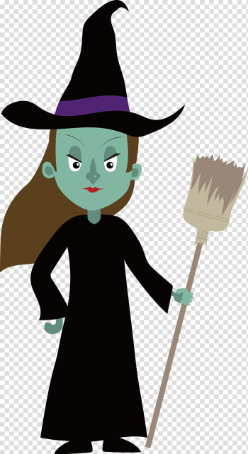 Boszorkxe1ny Disguise Halloween Illustration, Black Witch transparent background PNG clipart