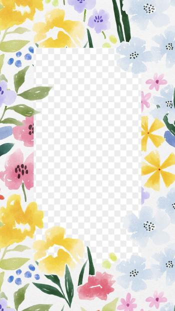 Botanical frame png watercolor flower | Free PNG - rawpixel