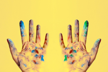 Both Hands Stained With Paints Both Hands Stained With Paints