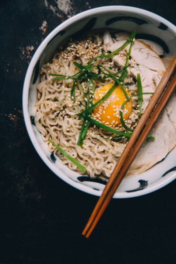 bowl of noodle with egg bowl of noodle with egg