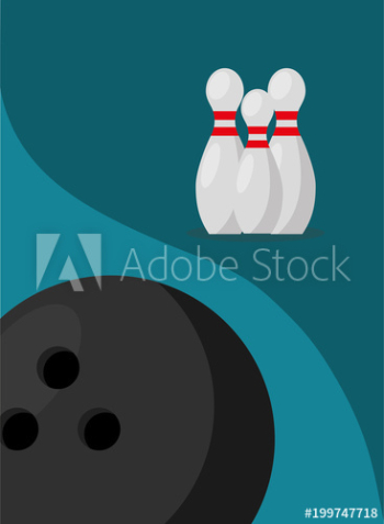 bowling pins ball game sport image vector illustration