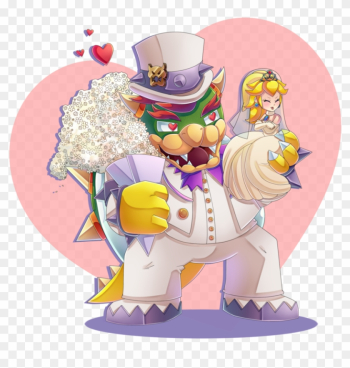 Bowser And Peach Wedding Day [speedpaint] By Cuteytcat - Princess Peach And Bowser Wedding