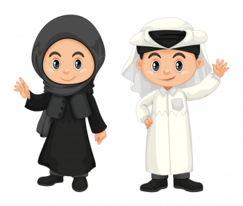 Boy and girl in qatar costume Free Vector Boy and girl in qatar costume Free Vector