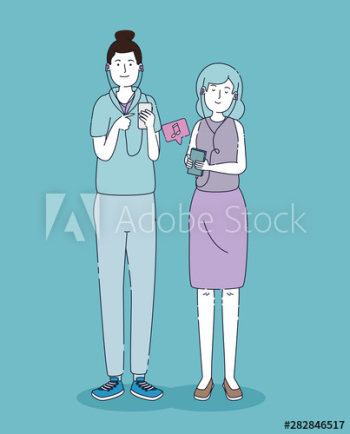 boy and girl with modern headphones and smartphone boy and girl with modern headphones and smartphone