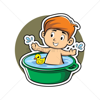 Boy bathing