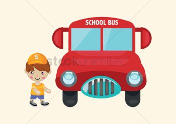 Boy boarding a school bus Boy boarding a school bus