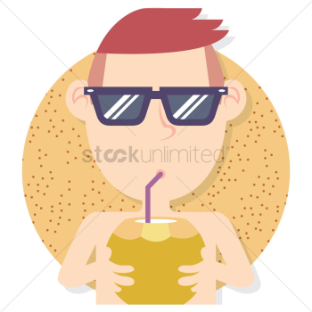 Boy drinking coconut Boy drinking coconut