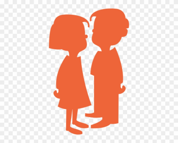 Boy Girl Silhouette Orange Clip Art - Cartoon Girl And Boy Boy Girl Silhouette Orange Clip Art - Cartoon Girl And Boy