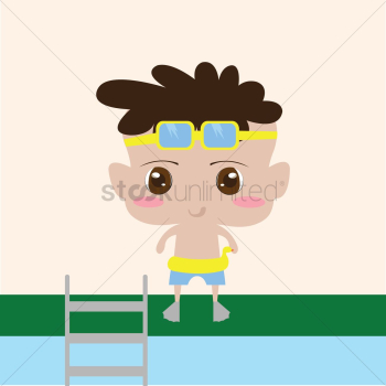 Boy going for a swim Boy going for a swim
