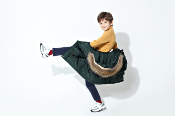 Boy in Green Parka Jacket Boy in Green Parka Jacket
