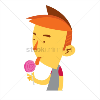 Boy licking a lollipop Boy licking a lollipop