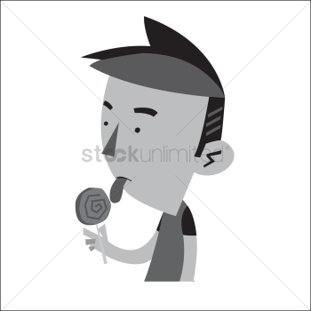 Boy licking a lollipop Boy licking a lollipop
