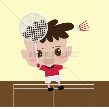 Boy playing badminton Boy playing badminton