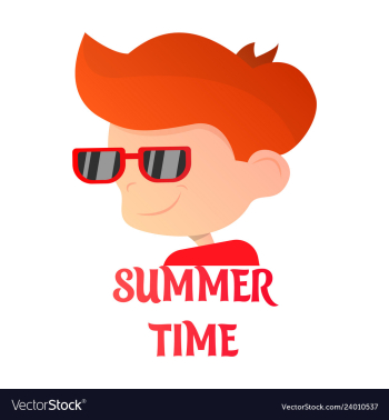 Boy portrait boy blonde flat vector image Boy portrait boy blonde flat vector image